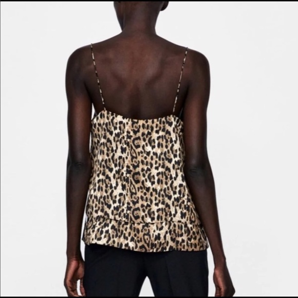 Zara Leopard Cami Blouse Tank Sz XS - Picture 5 of 8
